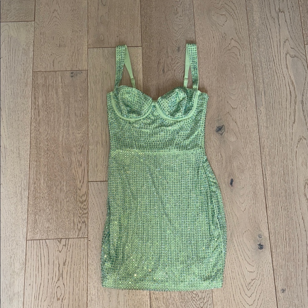 Oh Polly Green Sequin Mini Dress
